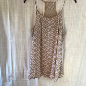 Geometric Patterned Tan Top
